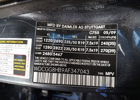 2010 Mercedes-Benz Glk 350 4Matic z USA, uszkodzony, nr VIN WDCGG8HB9AF347043